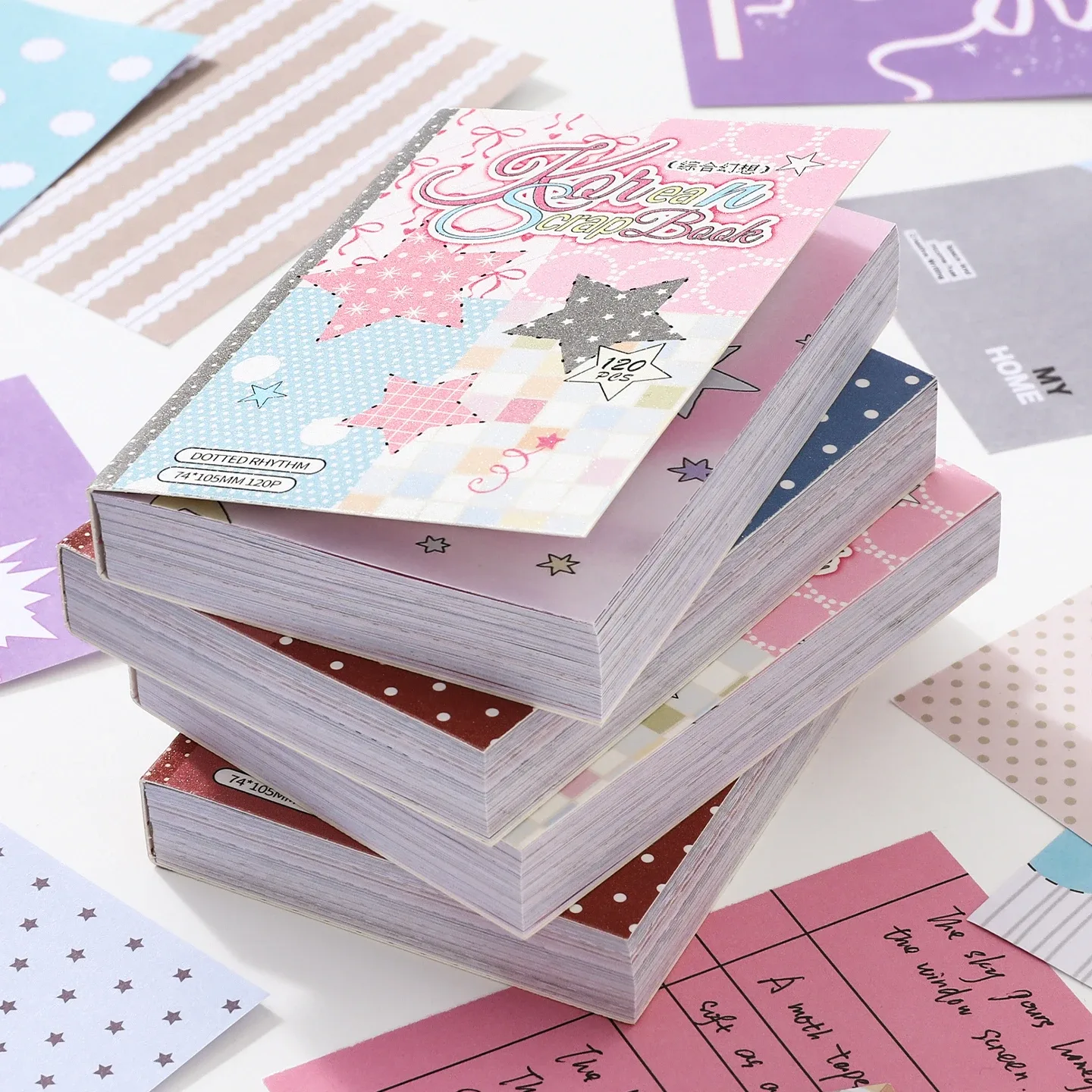 Kit de papelaria para colagem com 120 peças
