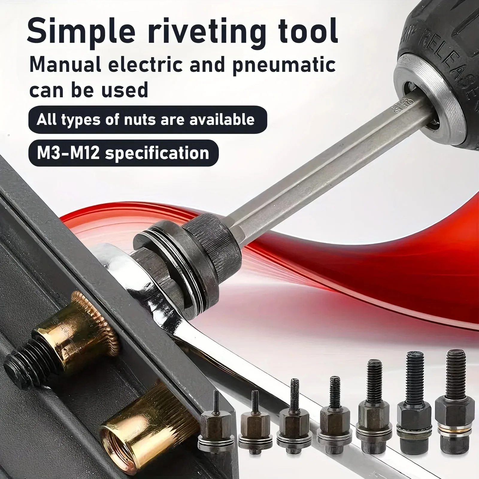 Kit de porcas rebite com ferramentas M3 a M12