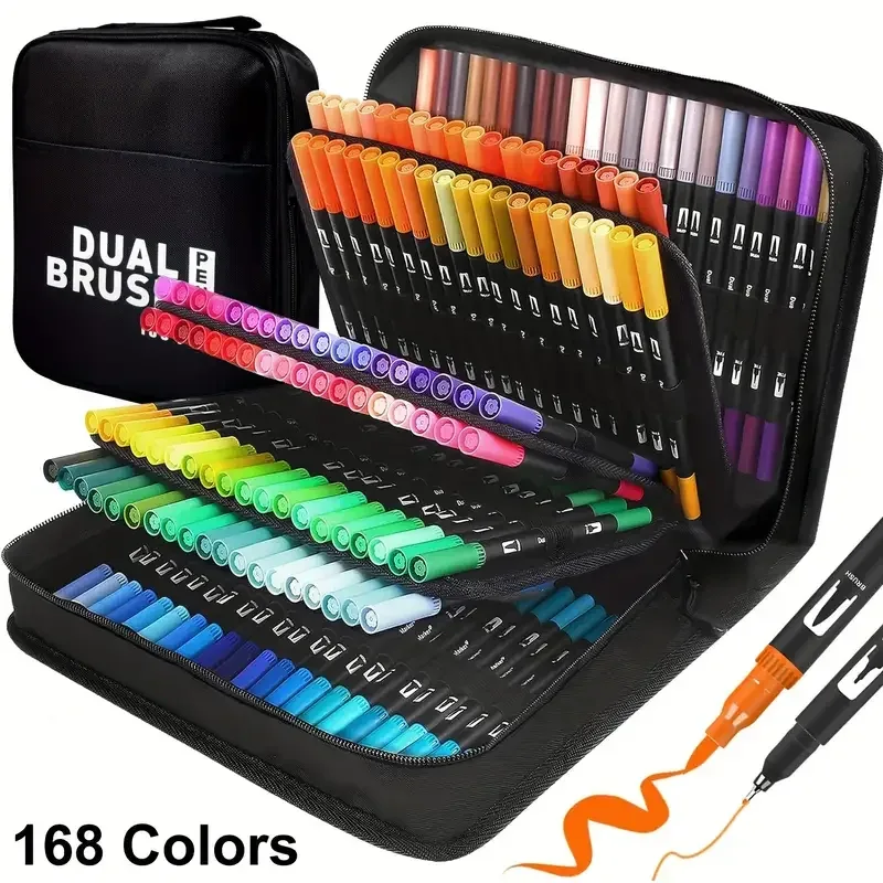 Kit de marcadores artísticos de ponta dupla