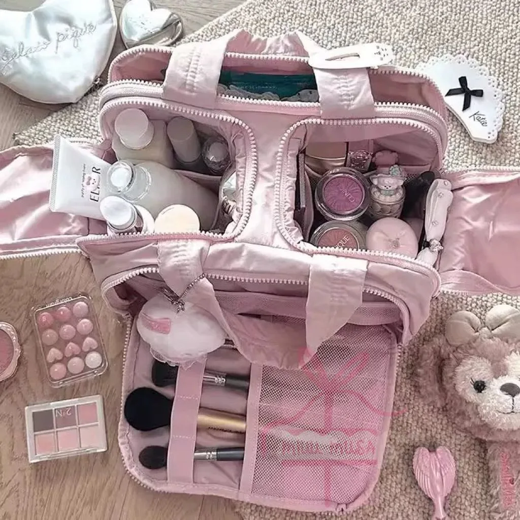 Bolsa de maquiagem e toalete para viagem