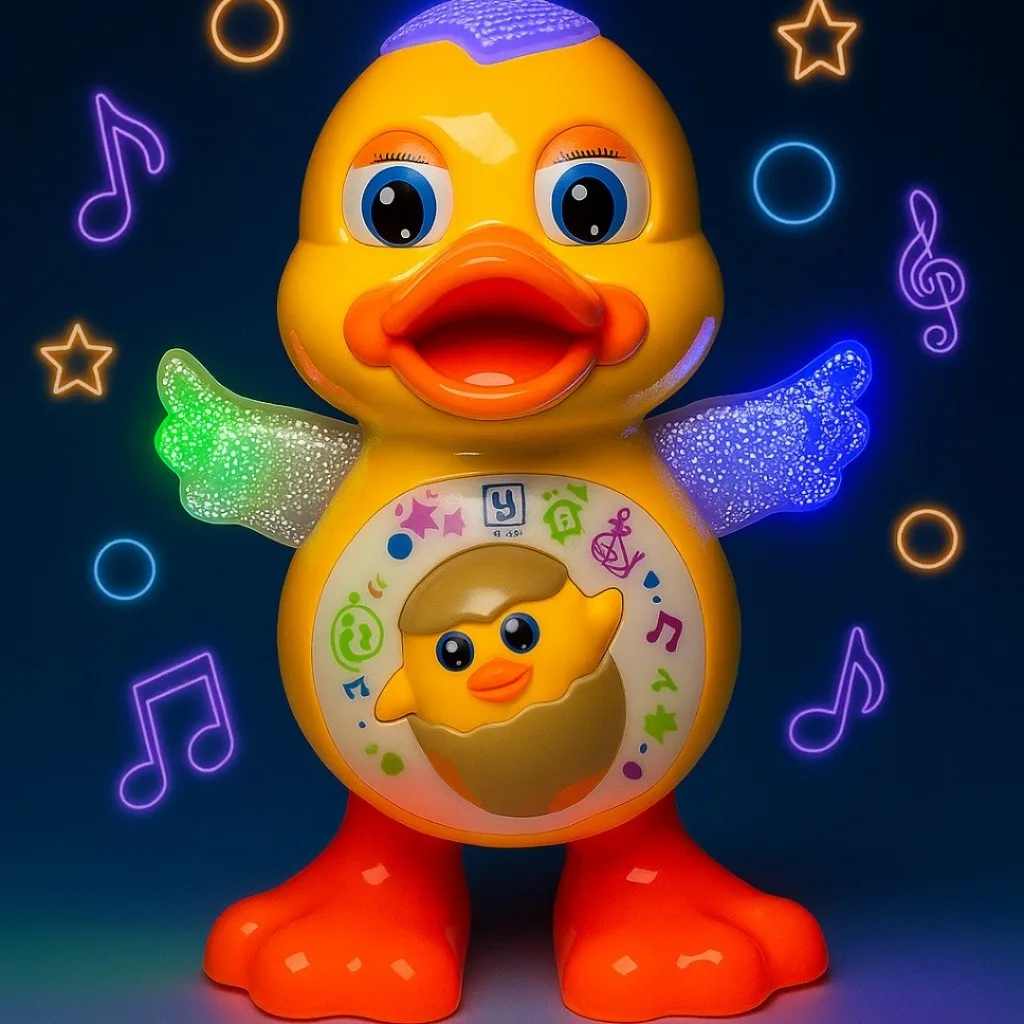 Brinquedo pato dançarino com luzes e música