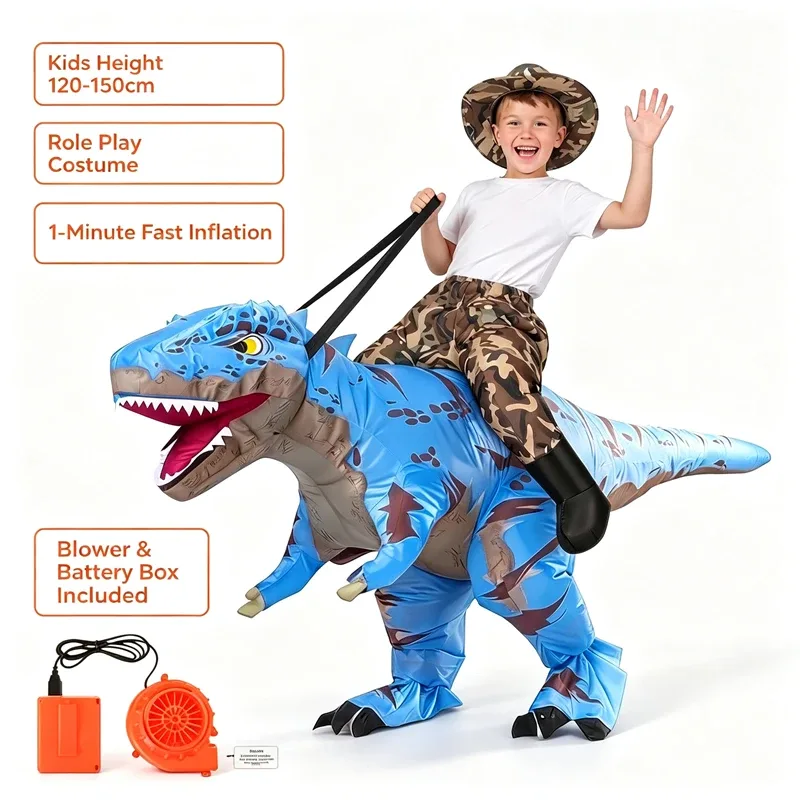 Fantasia infantil inflável de dinossauro T-Rex