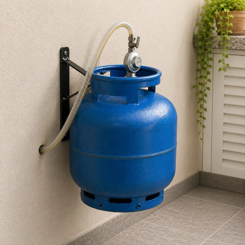 Suporte Botijão de Gás Parede c/ 2 Parafusos e Buchas Reforçado Kit