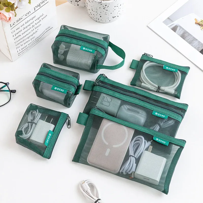 Conjunto com 6 bolsas organizadoras de tecido
