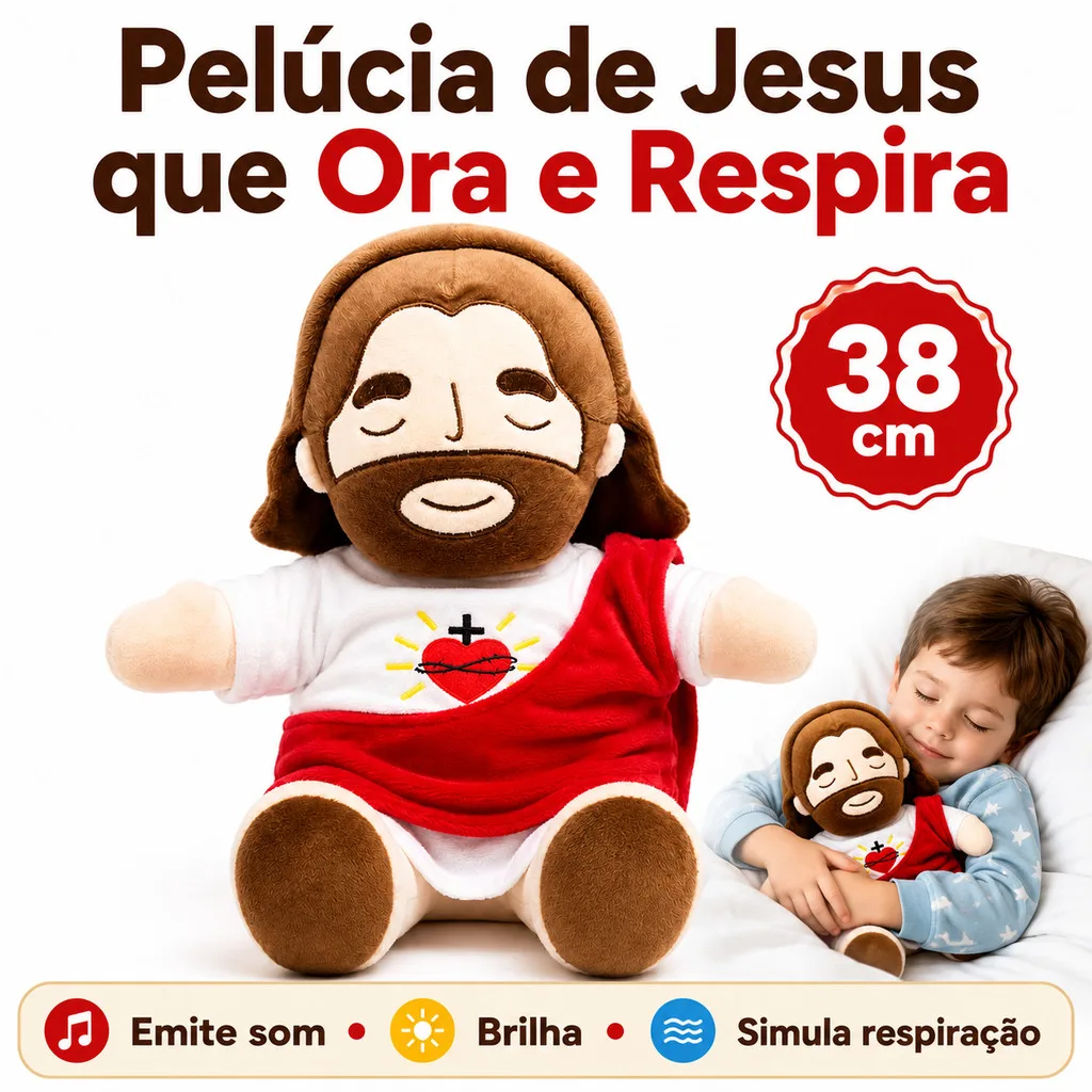 Boneco de pelúcia Jesus de 38 cm