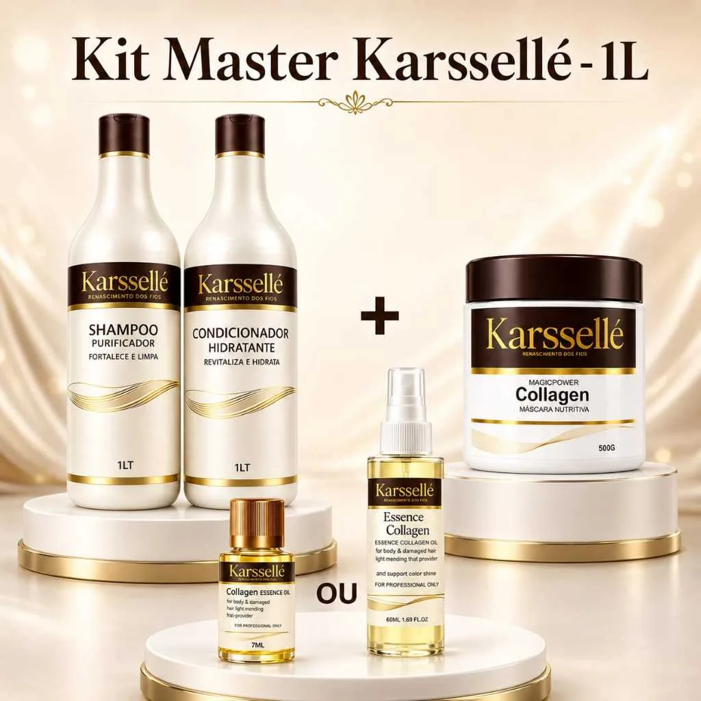 Kit Karssellé com shampoo, condicionador e máscara