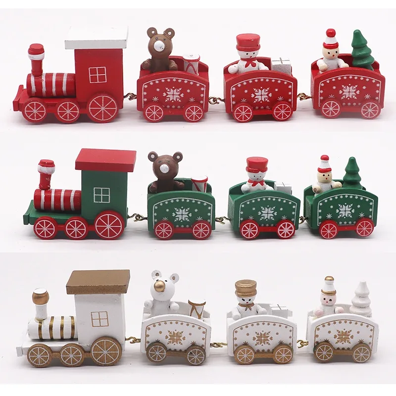 Topo de bolo natalino com trem e boneco de neve