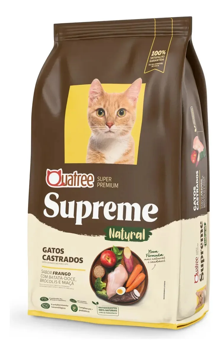 Ração Quatree Supreme para gatos castrados