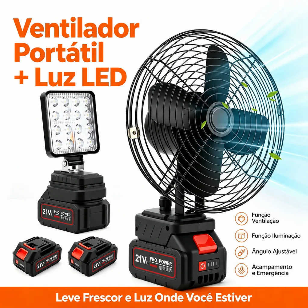 Ventilador portátil Hivento de 8 polegadas