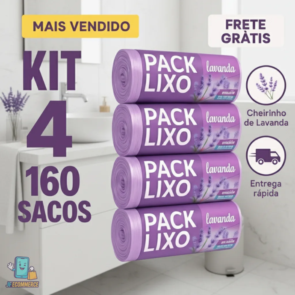 Kit 4 Sacos de Lixo Perfumados Lavanda