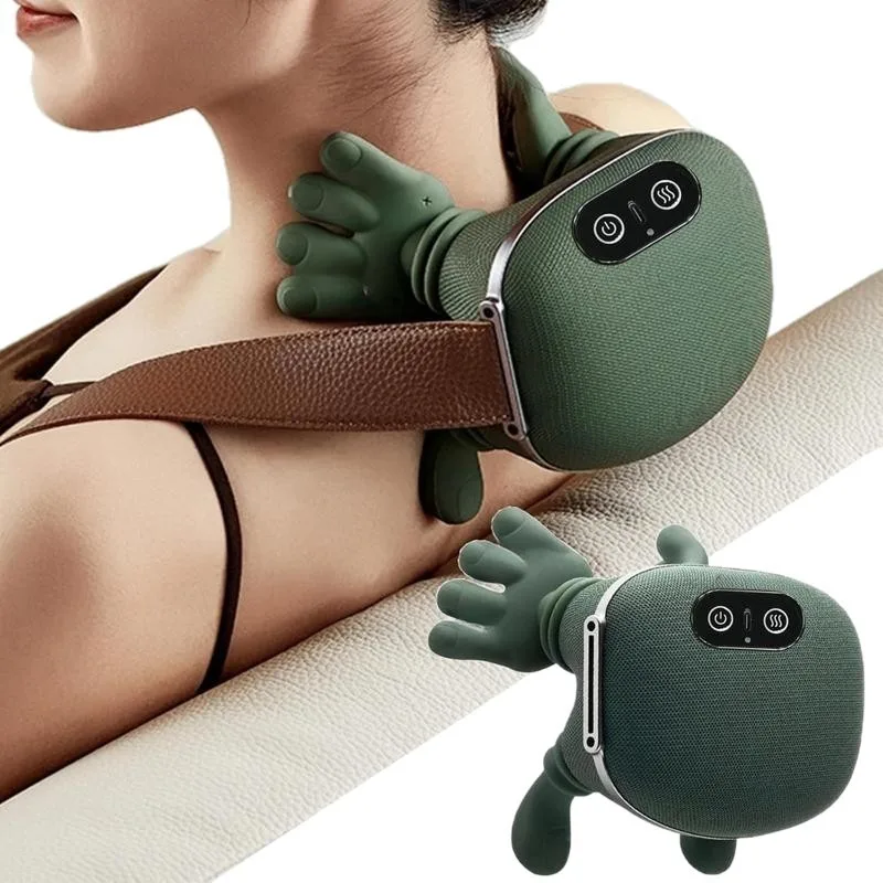 Massageador elétrico portátil para pescoço com aquecimento infravermelho