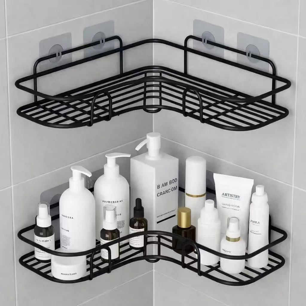 Prateleiras para Banheiro com Suporte e Alto Adesivos – Organizador de Shampoo, Sabonete, Cozinha e Lavanderia
