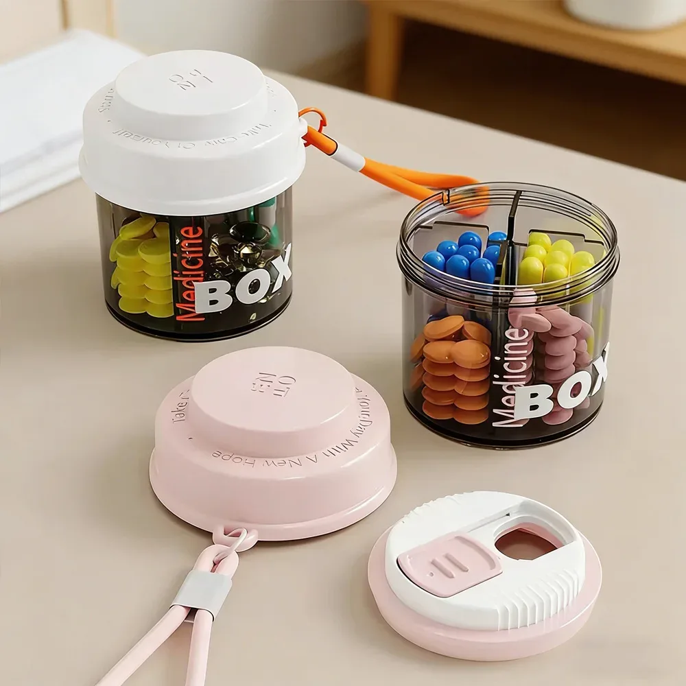 Organizador portátil de pílulas com 4 compartimentos