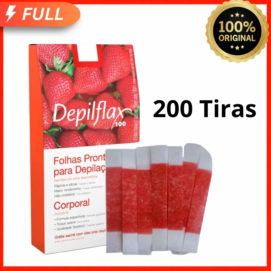 Cera depilatória facial Depilflax com 200 tiras