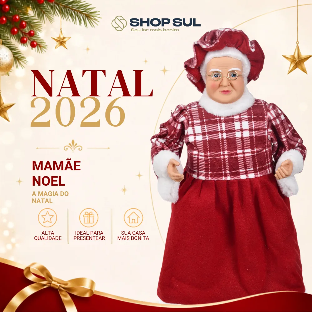 Mamãe Noel decorativa de 30 cm