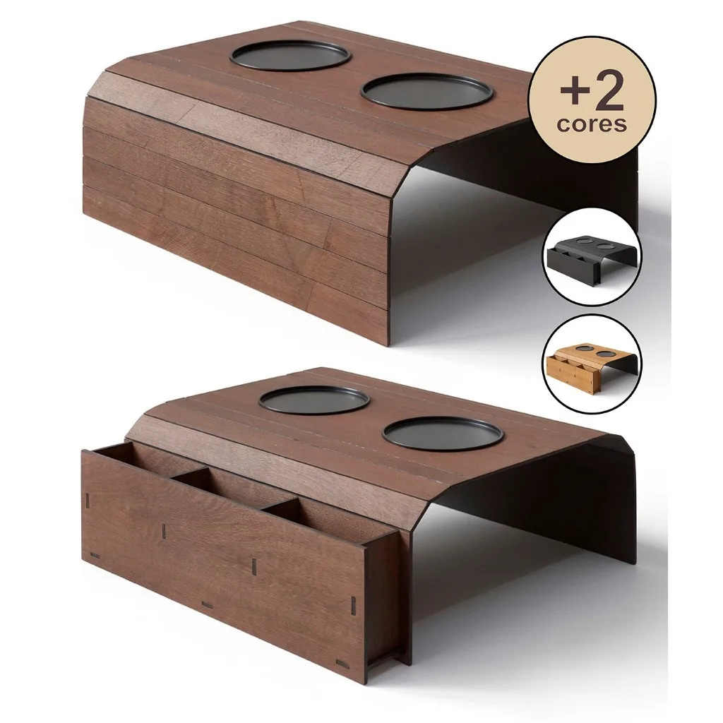 Suporte para braço de sofá com porta-copos