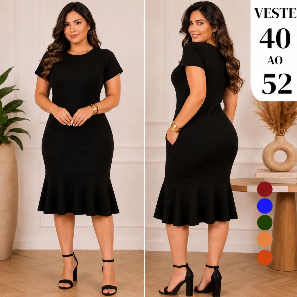 Vestido midi feminino de malha texturizada