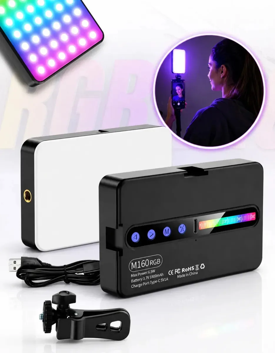 Luz de preenchimento LED RGB portátil