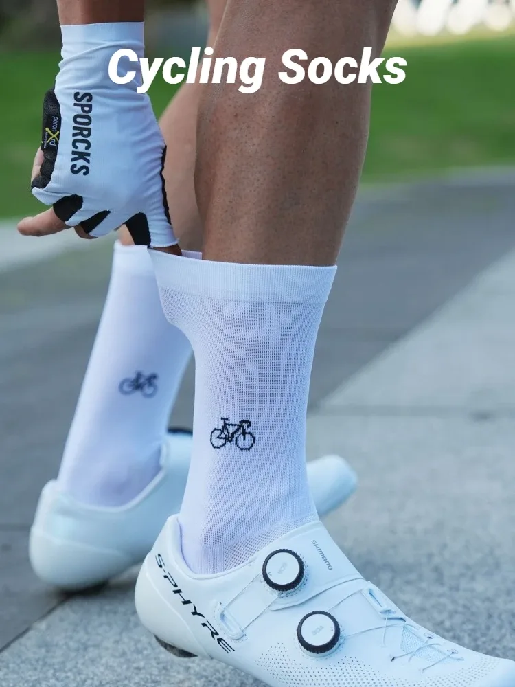 Meias de ciclismo esportivas com estampa