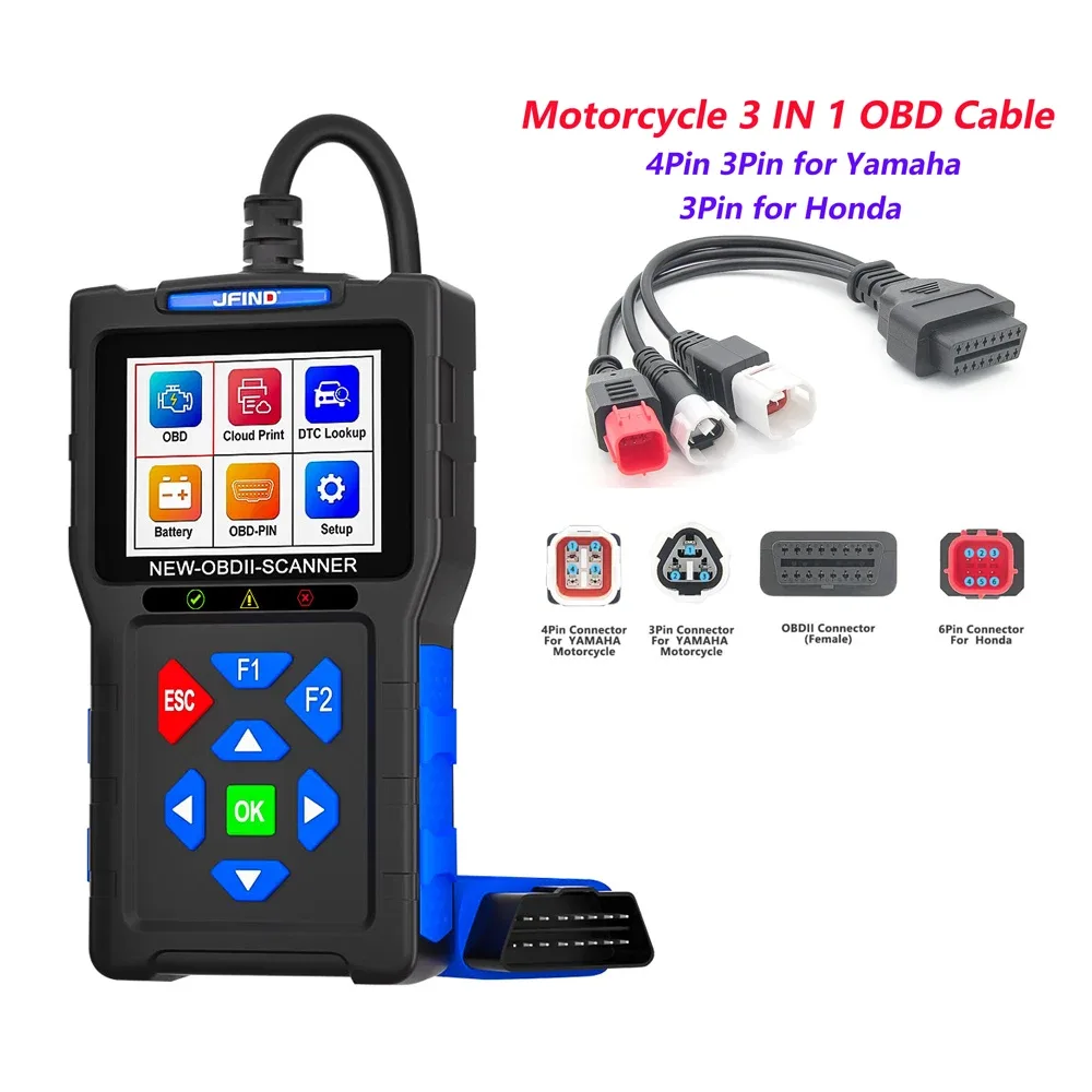 Leitor OBD2 JF700 para diagnóstico automotivo