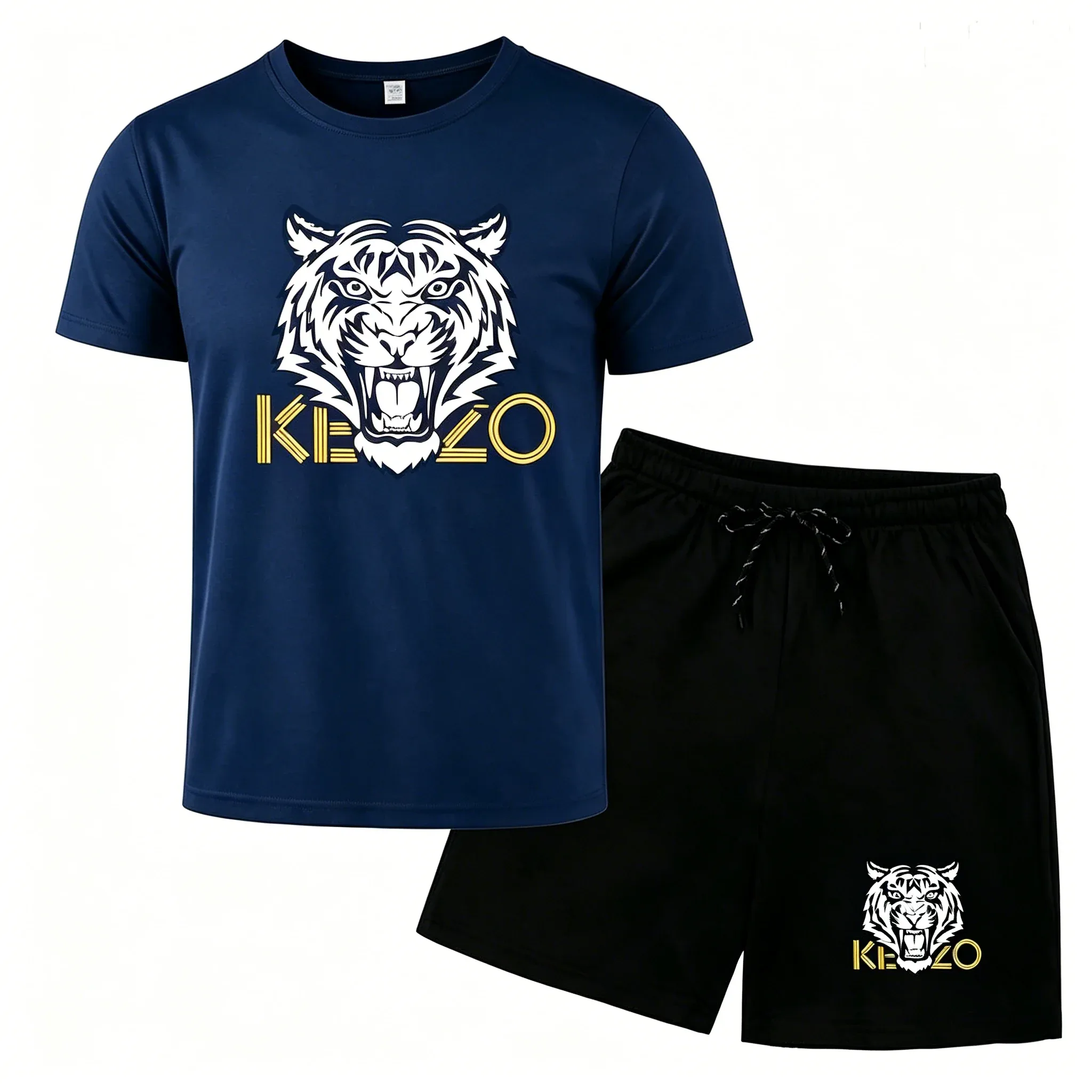 Conjunto esportivo masculino com camiseta e shorts