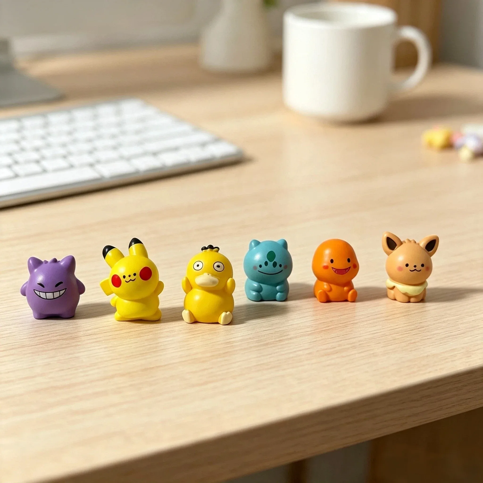 Conjunto com 6 miniaturas de criaturas de anime
