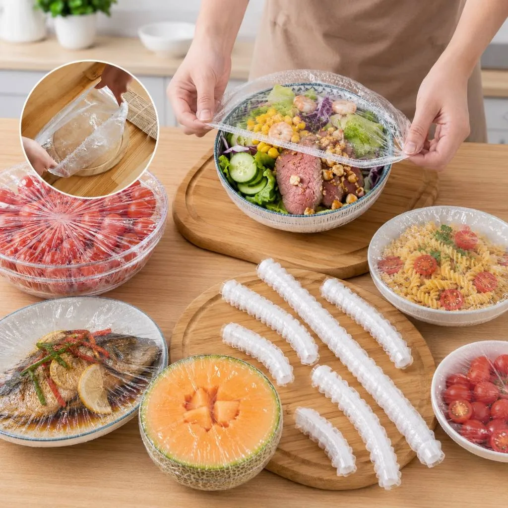 Kit de tampas plásticas para alimentos com 100 a 300 unidades