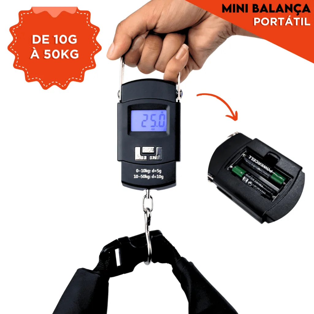 Balança digital de mão para bagagem de até 50 kg