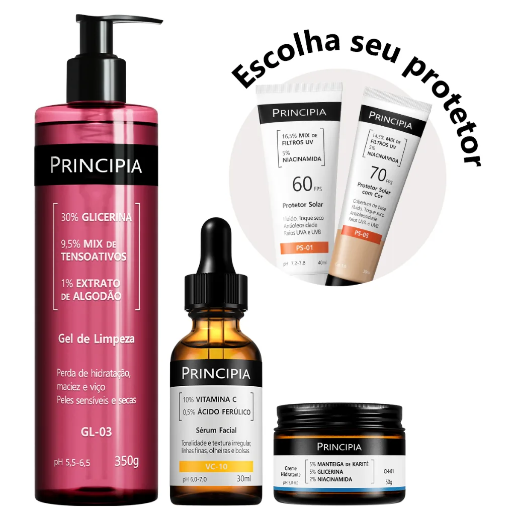 Kit de cuidados faciais Principia GL-03 com FPS 60
