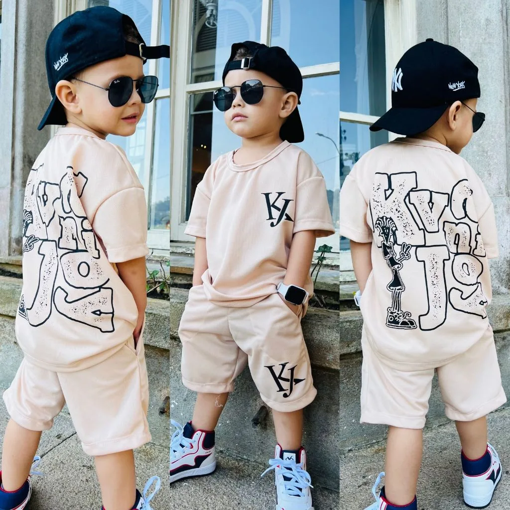 Conjunto Infantil Masculino - Camisa + Bermuda Para O Verão 2025