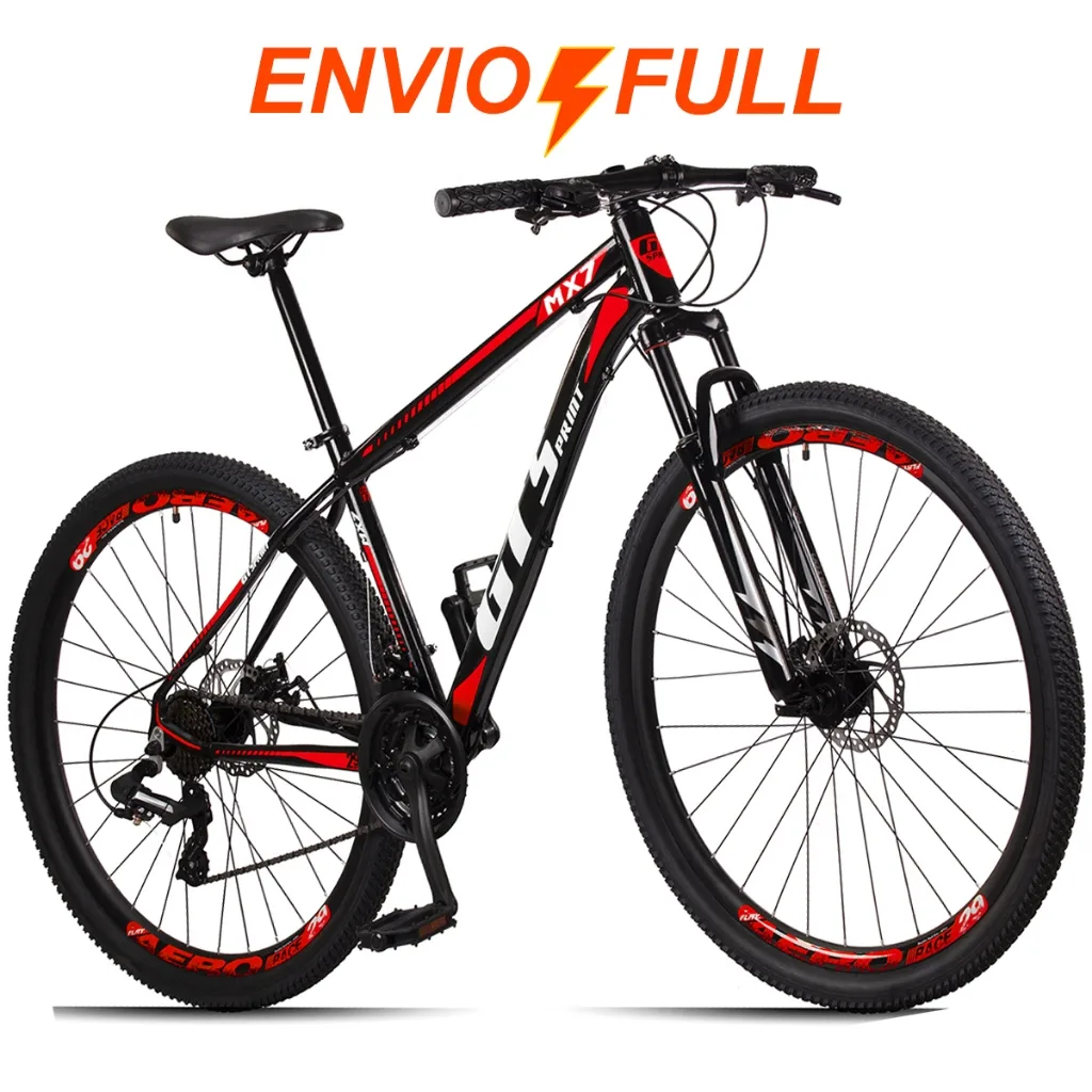 Bicicleta Aro 29 GT Sprint MX7 24V Index Freio a Disco Alumínio Suspensão Aero MTB