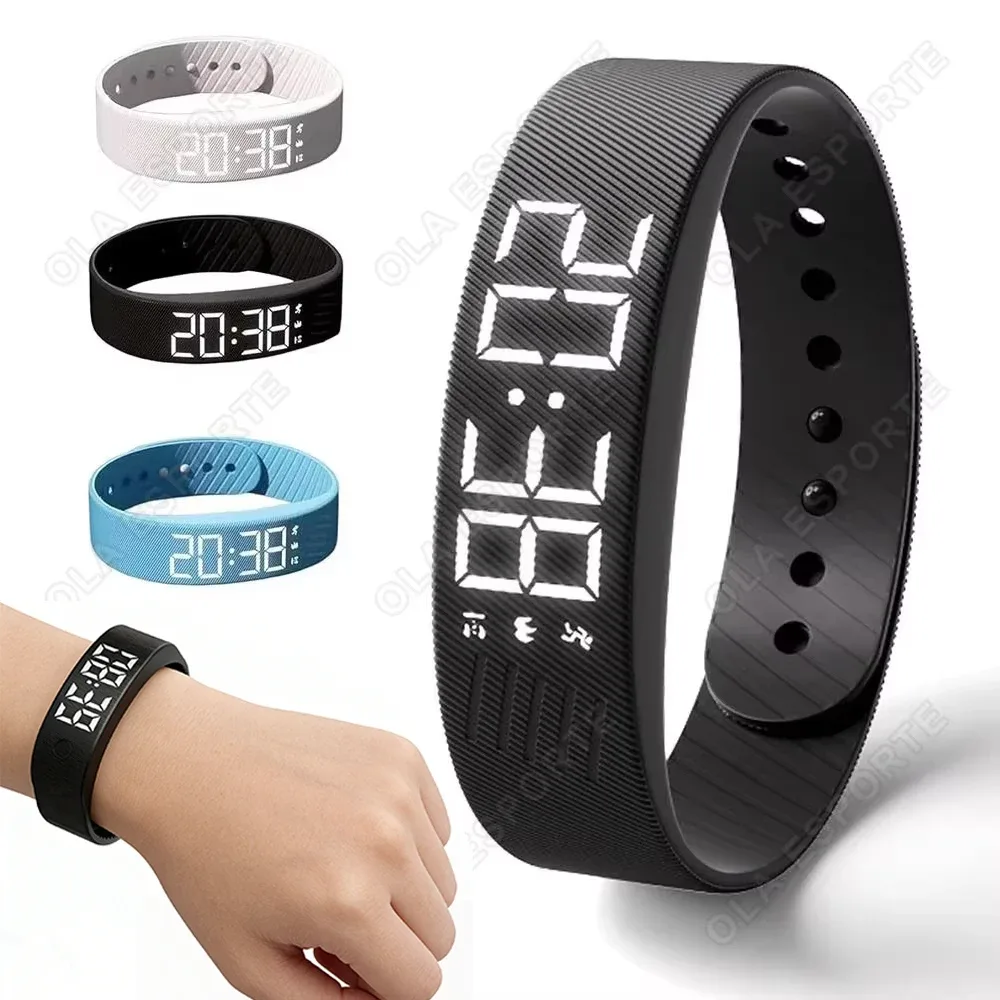 Relógio despertador digital com pulseira