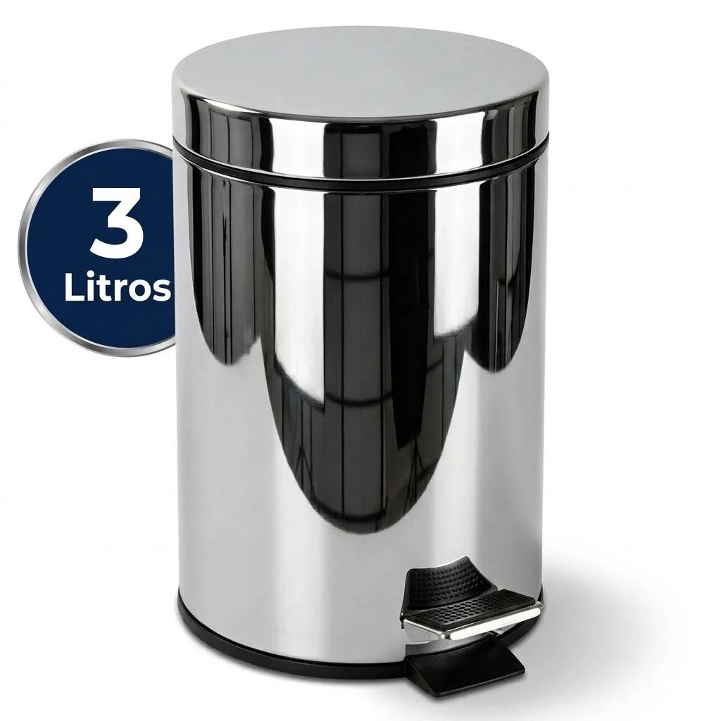 Lixeira inox de 3 litros com pedal