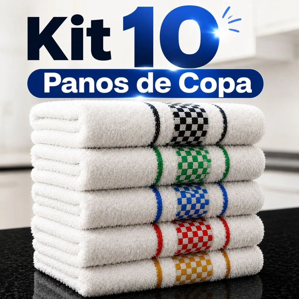 Kit com 10 panos de prato de algodão