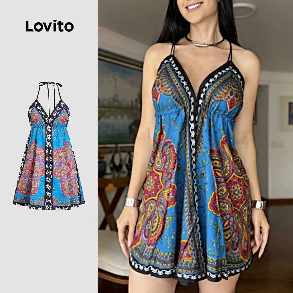 Vestido feminino Lovito LBL32338 para verão
