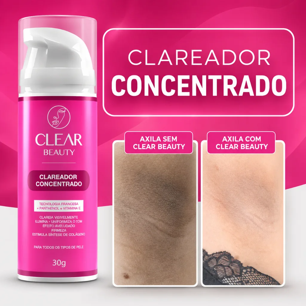 Clareador corporal Clear Beauty para axilas e virilhas