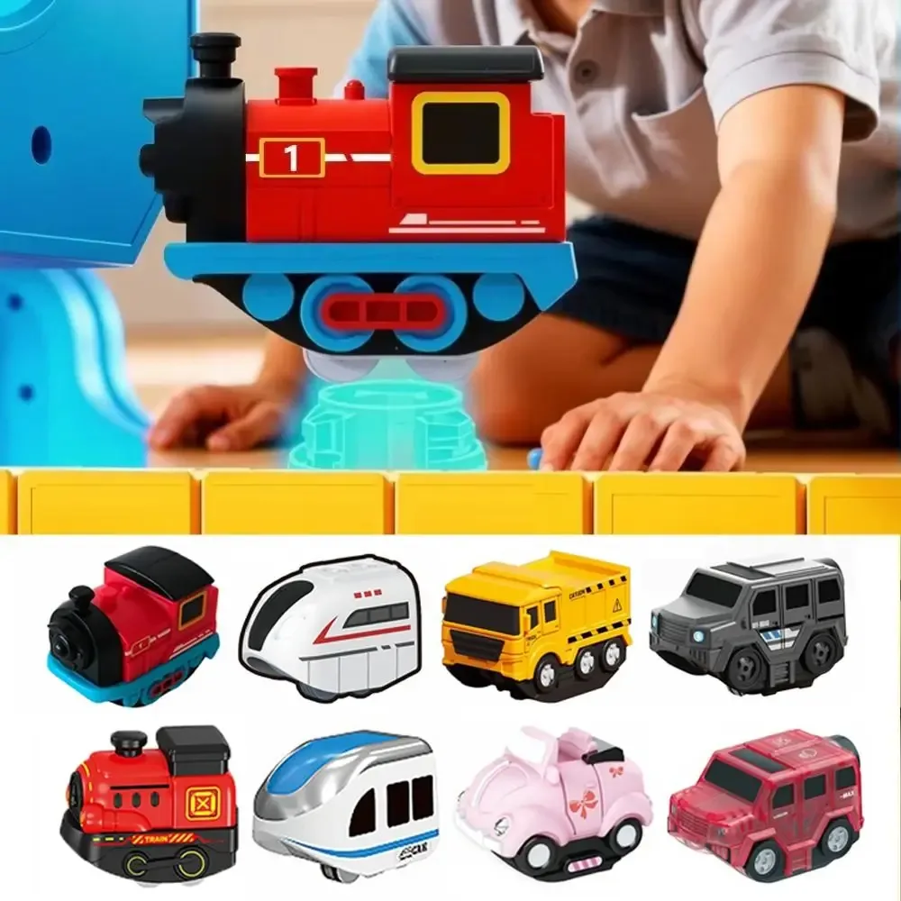 Trem magnético infantil com trilhos