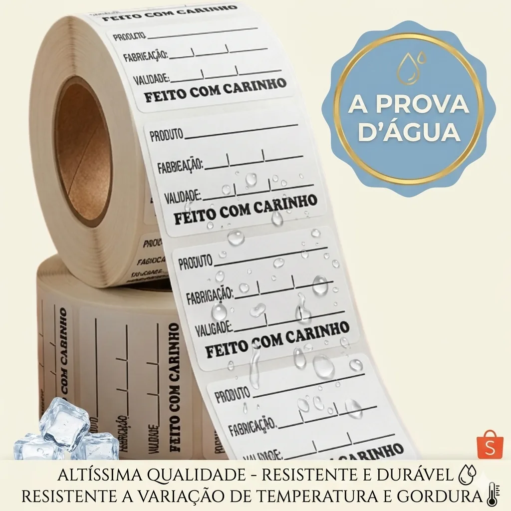 Etiqueta para manipulação de alimentos com 1000 unidades