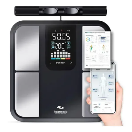 Balança digital Relaxmedic com bioimpedância