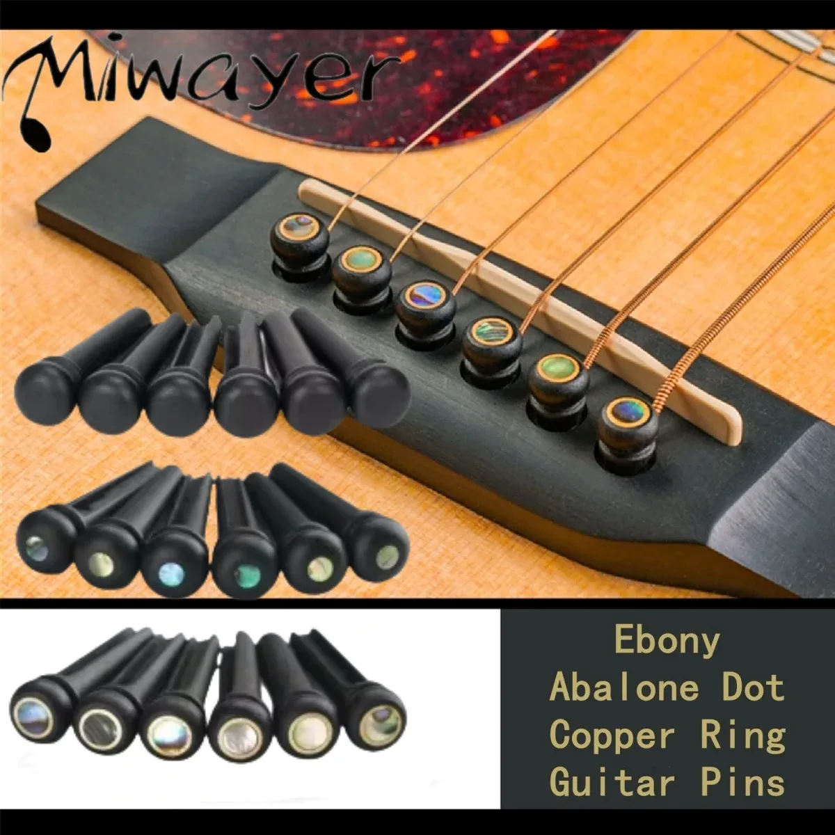 Pinos de ponte Miwayer para guitarra acústica