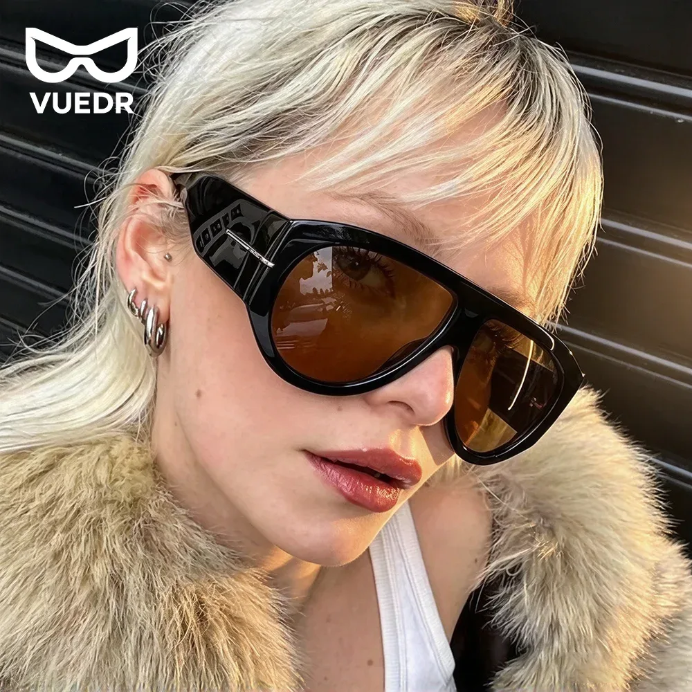 Óculos de sol piloto oversized com proteção UV
