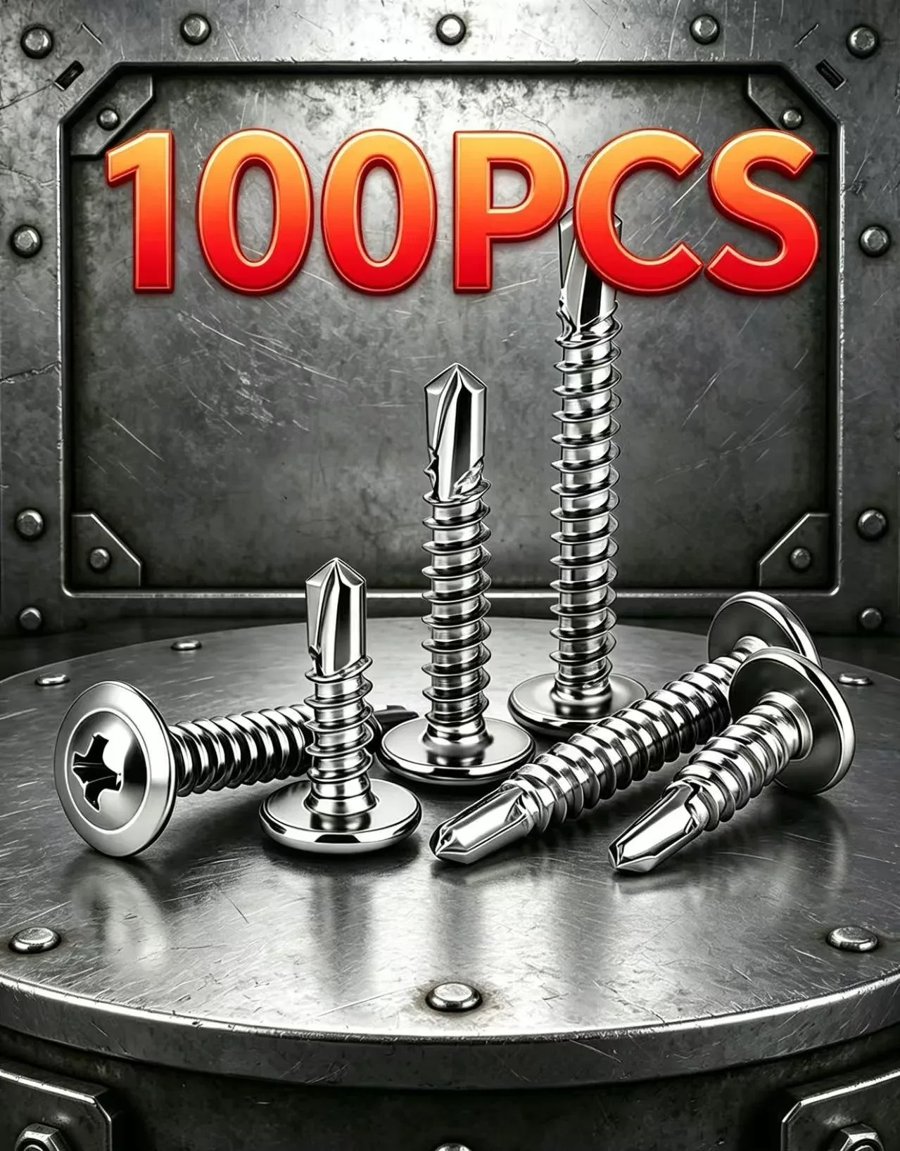 Kit com 100 parafusos autoatarraxantes M4.2