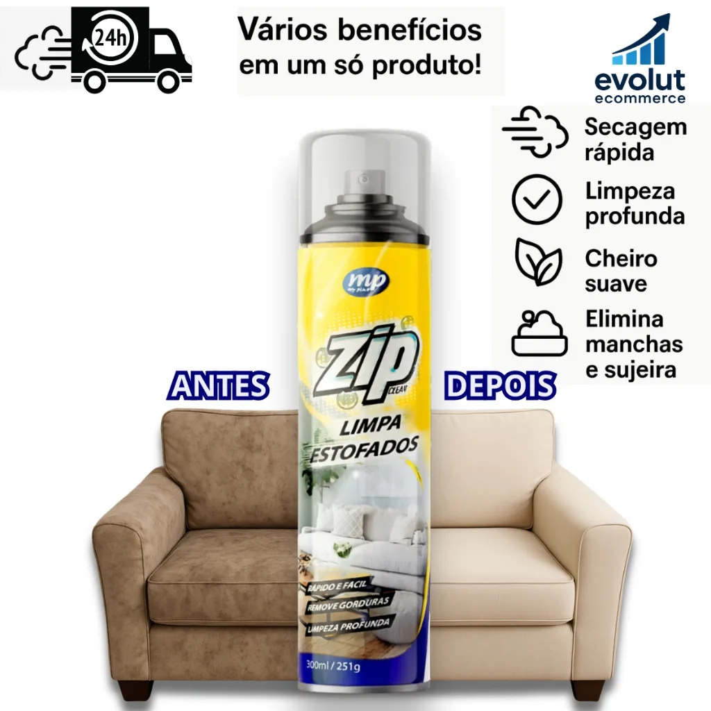 Espuma Spray Zip Clean 300ml Limpa a Seco