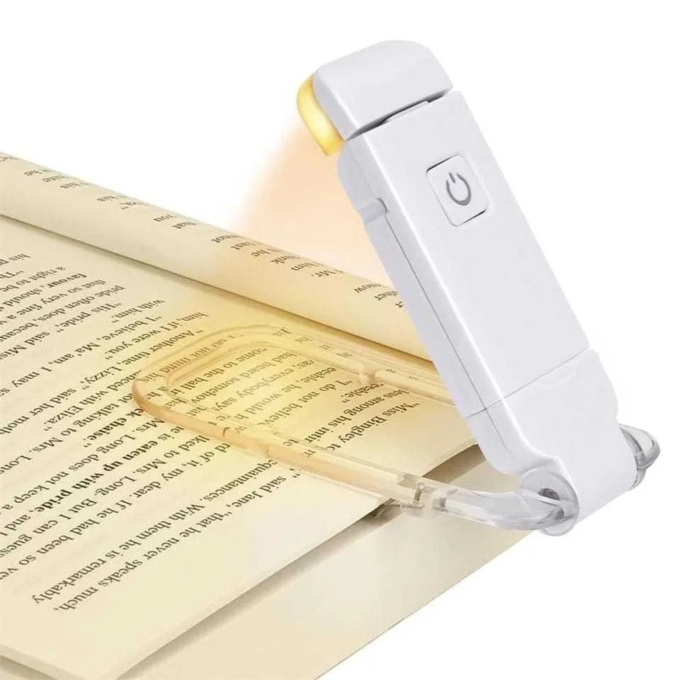 Luz de leitura LED com clipe e brilho ajustável