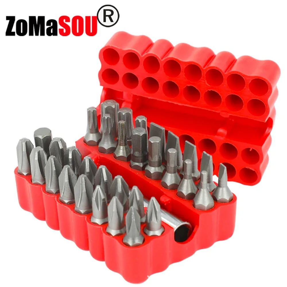 Conjunto de 33 bits magnéticos para parafusadeira