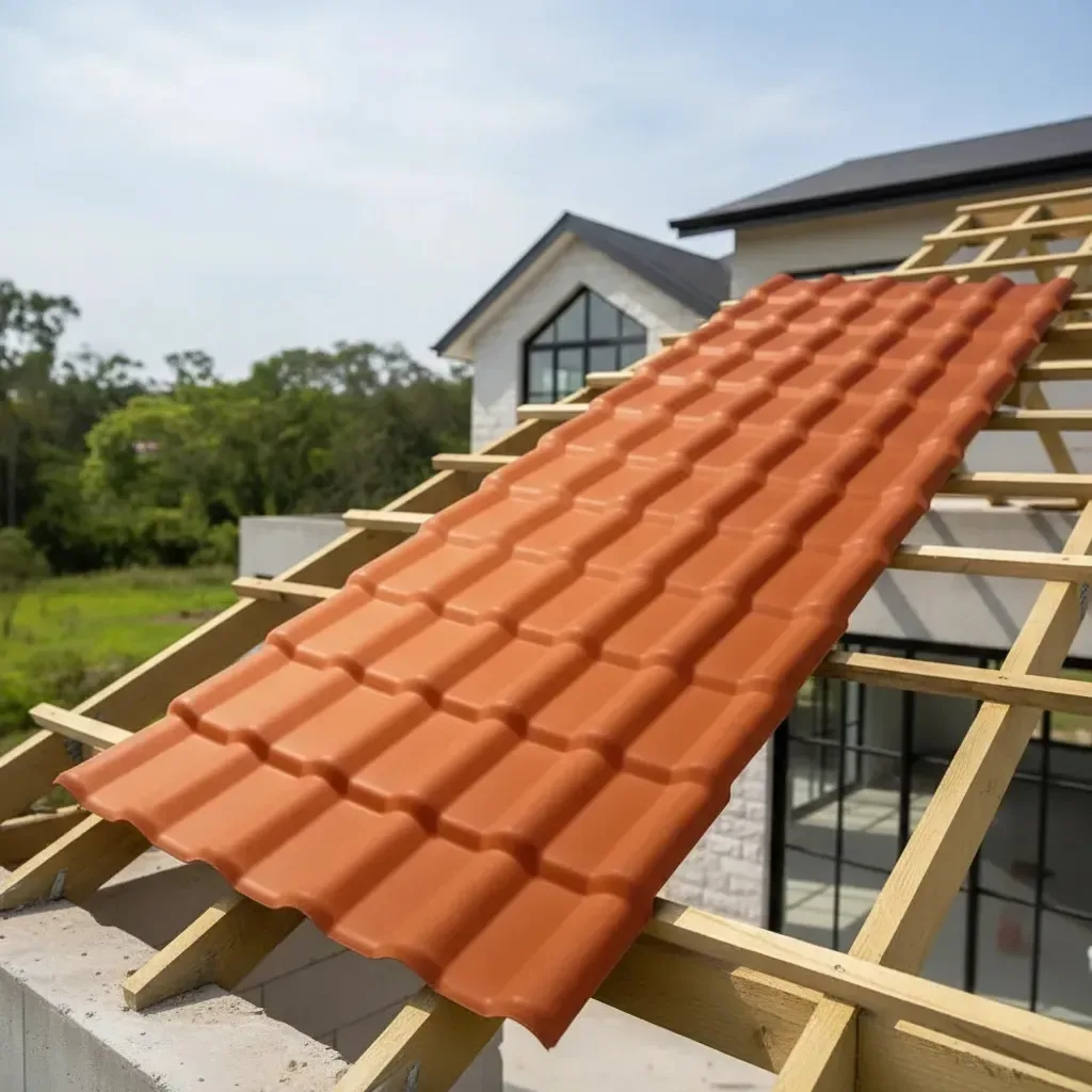 Telha de PVC Plan Precon terracota 2,42 x 0,88 m