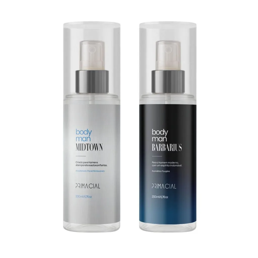 Kit de body splash masculino Barbarius e Midtown
