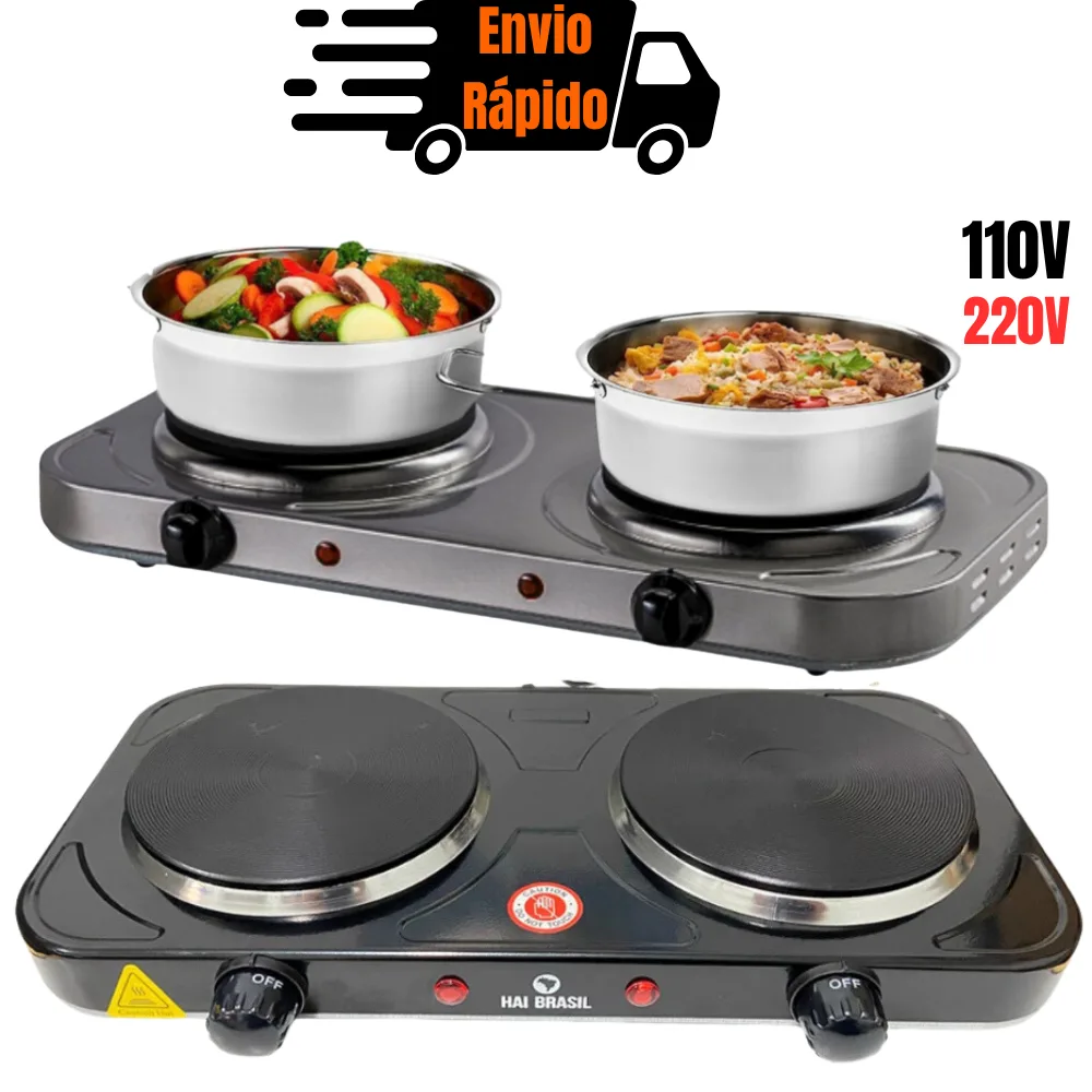 Cooktop de indução portátil com 2 bocas