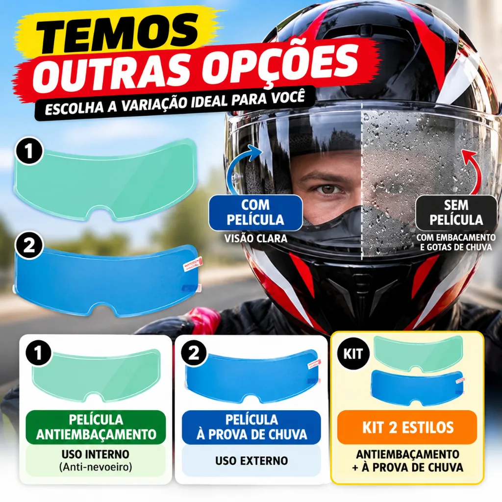 Película antiembaçamento para viseira de capacete