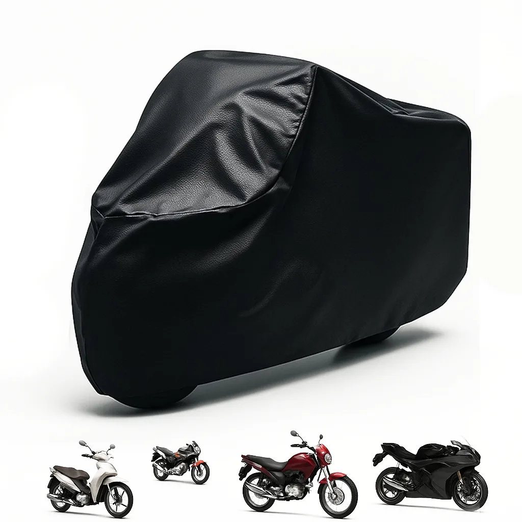Capa Para Cobrir Moto Protetora Couro Impermeável Sol Chuva UV Forro